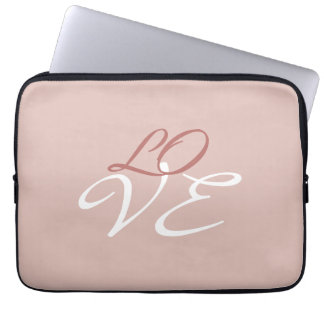 Housse Pour Ordinateur Portable Amour Rose Couleur Or Calligraphie Script