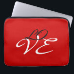 Housse Pour Ordinateur Portable Amour Rouge Blanc Noir Couleur Calligraphie Script<br><div class="desc">Vous pouvez facilement changer les polices et les couleurs. Vous pouvez également ajouter votre logo et l'image de fond comme vous le souhaitez.</div>
