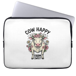 Housse Pour Ordinateur Portable Amoureux de vaches mignonnes Art animalier de ferm