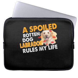 Housse Pour Ordinateur Portable Amoureux des chiens   Spoten Labrador Rules Ma vie