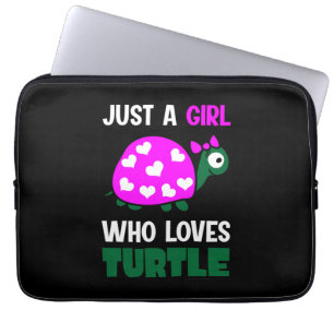Housse Pour Ordinateur Portable Amoureux des Tortues Une Fille Qui Aime les Tort