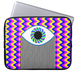 Housse Pour Ordinateur Portable Amusant tout voir art numérique oeil avec multicol