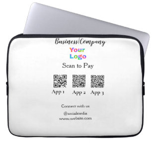 Housse Pour Ordinateur Portable Analyser pour payer le logo de l'entreprise Q R co