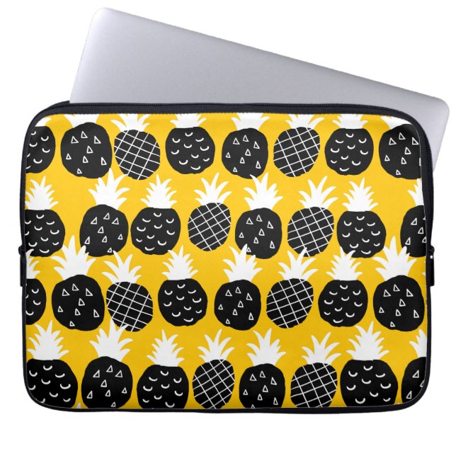 Housse Pour Ordinateur Portable Ananas noir (Devant)