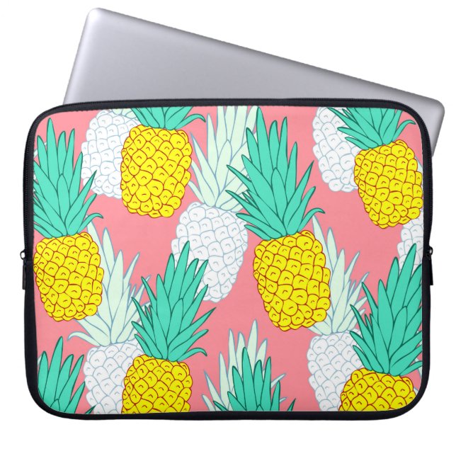 Housse Pour Ordinateur Portable Ananas Tropical : Rouge Cartoon Chic. (Devant)