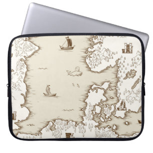 Housse Pour Ordinateur Portable Ancienne carte de la mer du Nord, de la Grande-Bre