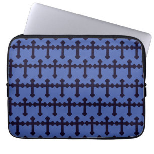 Housse Pour Ordinateur Portable Ancienne croix chrétienne violette