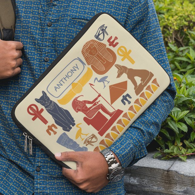 Housse Pour Ordinateur Portable Ancienne Egypte Collage de graphismes égyptiens (Créateur téléchargé)