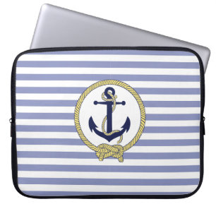 Housse Pour Ordinateur Portable Ancrage nautique/noeud/bandes du marin nautique
