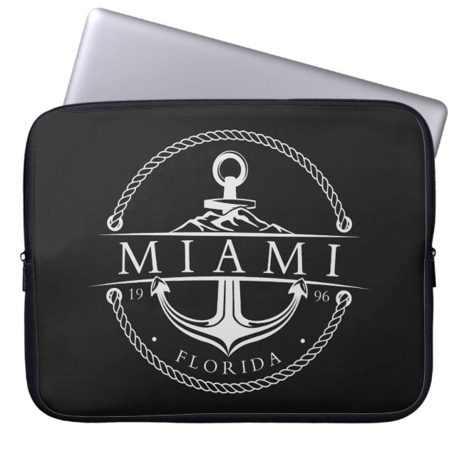 Housse Pour Ordinateur Portable Ancre nautique Miami Floride 1996 (Devant)