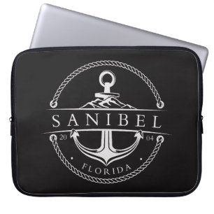 Housse Pour Ordinateur Portable Ancre nautique Sanibel Floride 2004