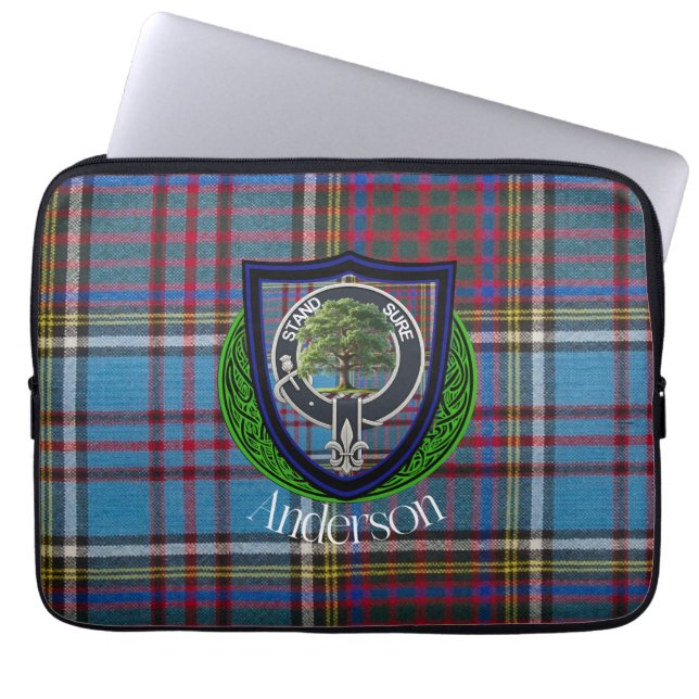 Housse Pour Ordinateur Portable Anderson Scottish Clan Tartan et Crest (Devant)