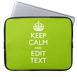 Housse Pour Ordinateur Portable Android Vert Gardez Le Calme Et Votre Texte