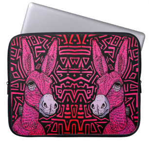 Housse Pour Ordinateur Portable Âne tribal néon - Art mural audacieux et psychédél
