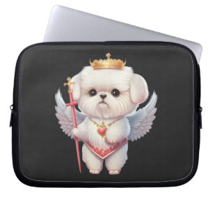 Housse Pour Ordinateur Portable Angel Maltese Chiot, Maltes amoureux de les chiens