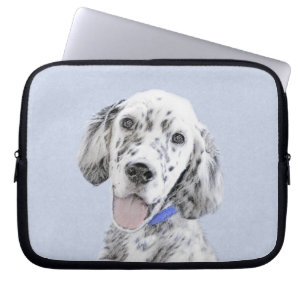 Housse Pour Ordinateur Portable Anglais Setter Blue Belton Peinture Chien Art