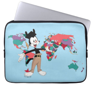 Housse Pour Ordinateur Portable Animaniacs Graphique de la carte du monde de Yak