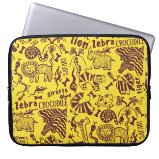 Housse Pour Ordinateur Portable Animaux africains : Motif culturel sans peau.