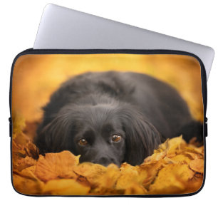 Housse Pour Ordinateur Portable Animaux de bébés cutest Chiot noir espagnol