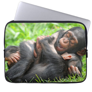 Housse Pour Ordinateur Portable Animaux de bébés cutest Deux jeunes chimpanzés