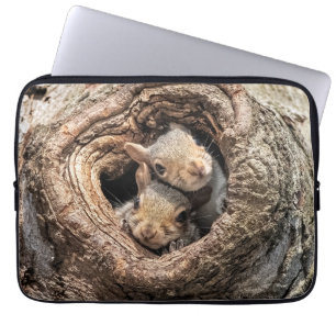 Housse Pour Ordinateur Portable Animaux de bébés cutest Deux jeunes écureuils