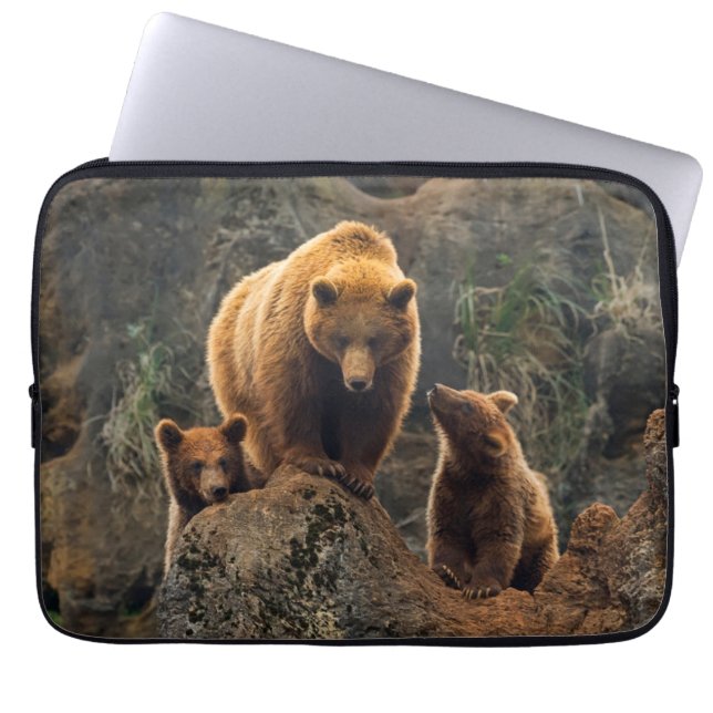 Housse Pour Ordinateur Portable Animaux de bébés cutest | Famille d'ours Brown (Devant)