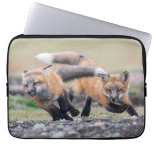 Housse Pour Ordinateur Portable Animaux de bébés cutest Fox Pups en jeu