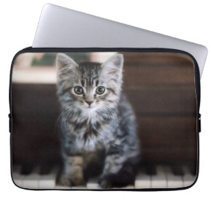 Housse Pour Ordinateur Portable Animaux de bébés cutest   Kitten sur Touches de pi