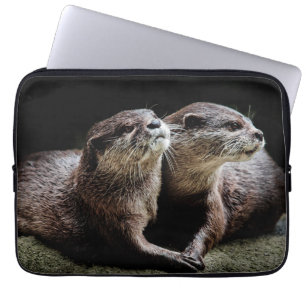 Housse Pour Ordinateur Portable Animaux de bébés cutest Otters tenant les mains