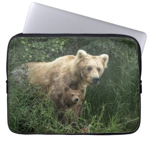 Housse Pour Ordinateur Portable Animaux de bébés cutest Ours Mama Ours et ses pe