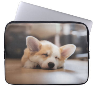 Housse Pour Ordinateur Portable Animaux de bébés cutest   Sleepy Corgi