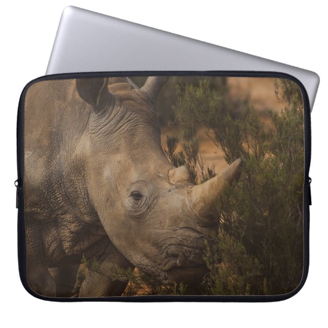 HOUSSE POUR ORDINATEUR PORTABLE ANIMAUX SAUVAGES RHINO (Devant)