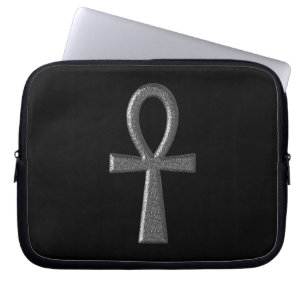 Housse Pour Ordinateur Portable Ankh en argent