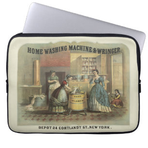 Housse Pour Ordinateur Portable Annonce Vintage Pour Lave-Linge Maison Et Wringer.