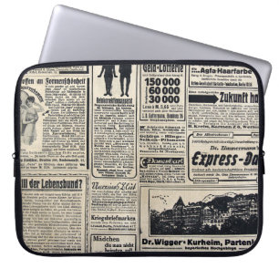 Housse Pour Ordinateur Portable Annonces de journaux allemands antiques 1917