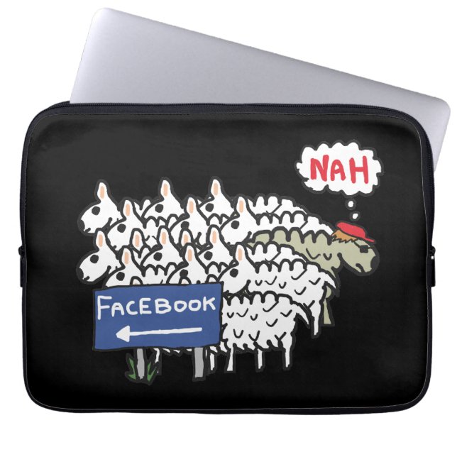 Housse Pour Ordinateur Portable Anti Facebook (Devant)
