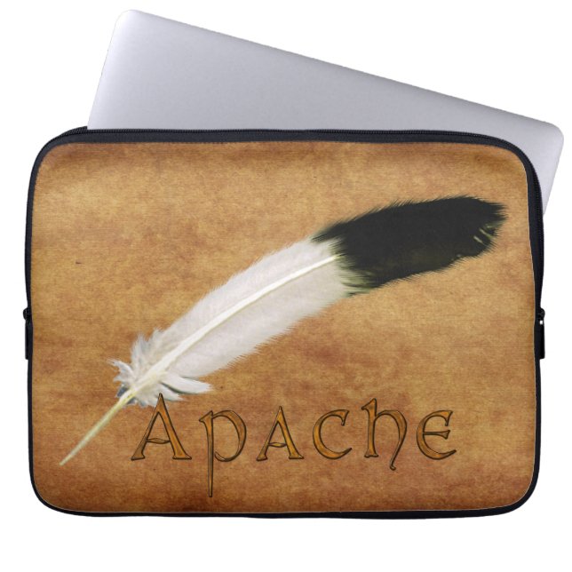 Housse Pour Ordinateur Portable APACHE Portable en plumes amérindiennes (Devant)