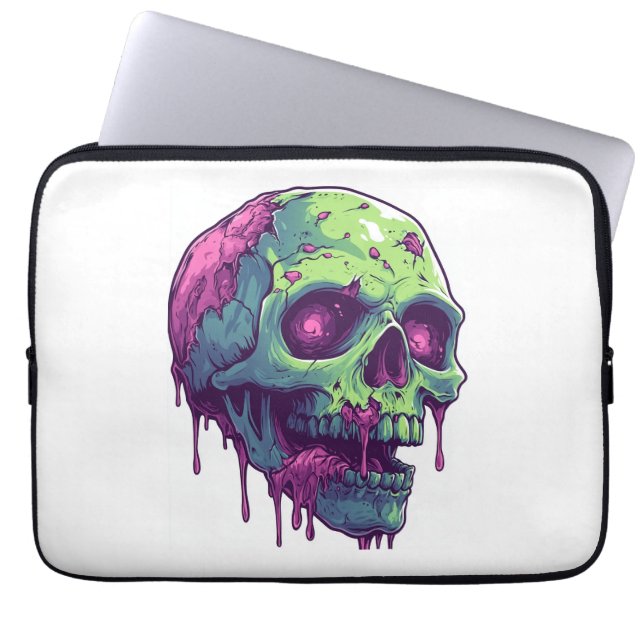 Housse Pour Ordinateur Portable Apocalypse du crâne Zombie (Devant)