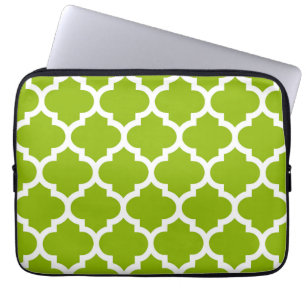 Housse Pour Ordinateur Portable Apple Green White Marocain Quatrefoil Motif #5