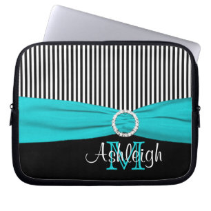 Housse Pour Ordinateur Portable Aqua Noir Blanc avec manchons d'ordinateur portabl