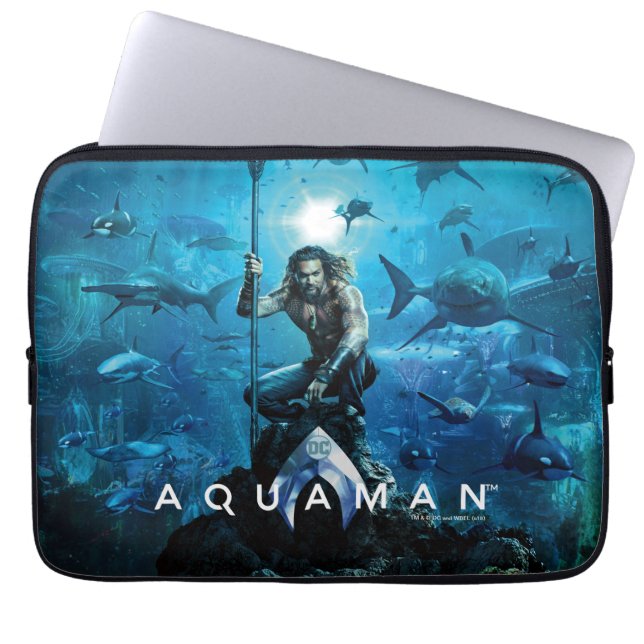 Housse Pour Ordinateur Portable Aquaman | Prince Orin avec animaux aquatiques (Devant)
