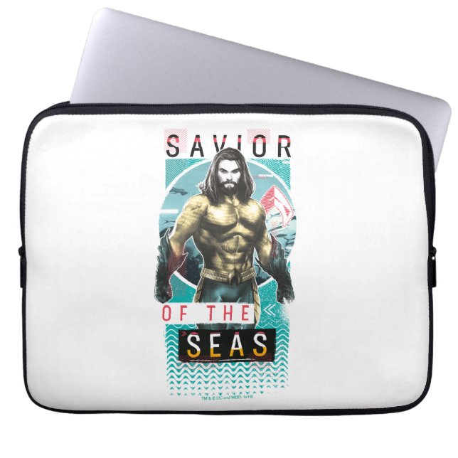 Housse Pour Ordinateur Portable Aquaman | "Sauveur Des Mers" Graphique Moderniste (Devant)