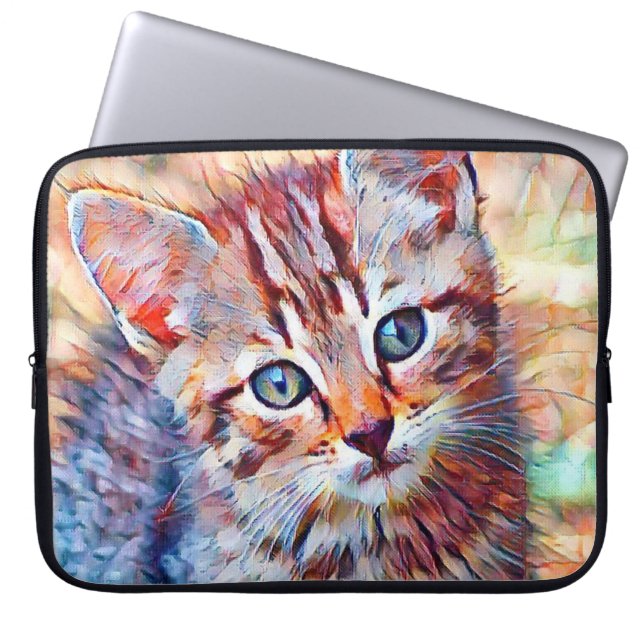 Housse Pour Ordinateur Portable aquarell kitten (Devant)