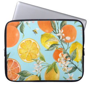 Housse Pour Ordinateur Portable Aquarelle Agrumes Fruits : Main tirée