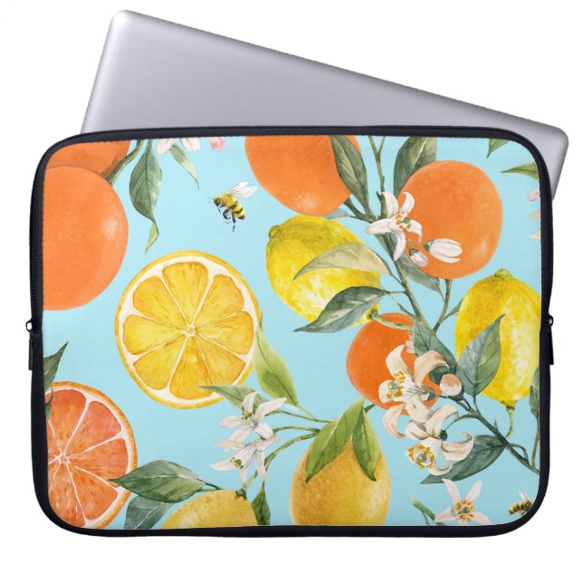 Housse Pour Ordinateur Portable Aquarelle Agrumes Fruits : Main tirée (Devant)