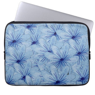 Housse Pour Ordinateur Portable Aquarelle Bouquet de fleurs sauvages bleues