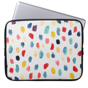 Housse Pour Ordinateur Portable Aquarelle Brush Strokes : Abstrait sans fil.