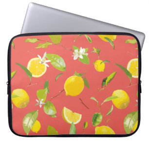 Housse Pour Ordinateur Portable Aquarelle Citron et Feuilles 12