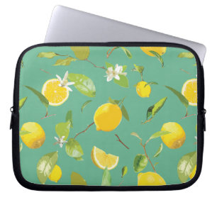 Housse Pour Ordinateur Portable Aquarelle Citron & Feuilles 8