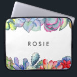 Housse Pour Ordinateur Portable Aquarelle de cactus succulent<br><div class="desc">Un design moderne et original pour cette collection d'aquarelles : cactus colorés et succulents,  le bon mélange entre un design botanique classique et un thème audacieux avec des plantes du désert. Parfait pour tous les amateurs de cactus !</div>